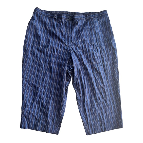 White Stag | Pants u0026 Jumpsuits | White Stag Womens Shorts Plus Size 26w  Blue Plaid High Rise Stretch Bermuda | Poshmark